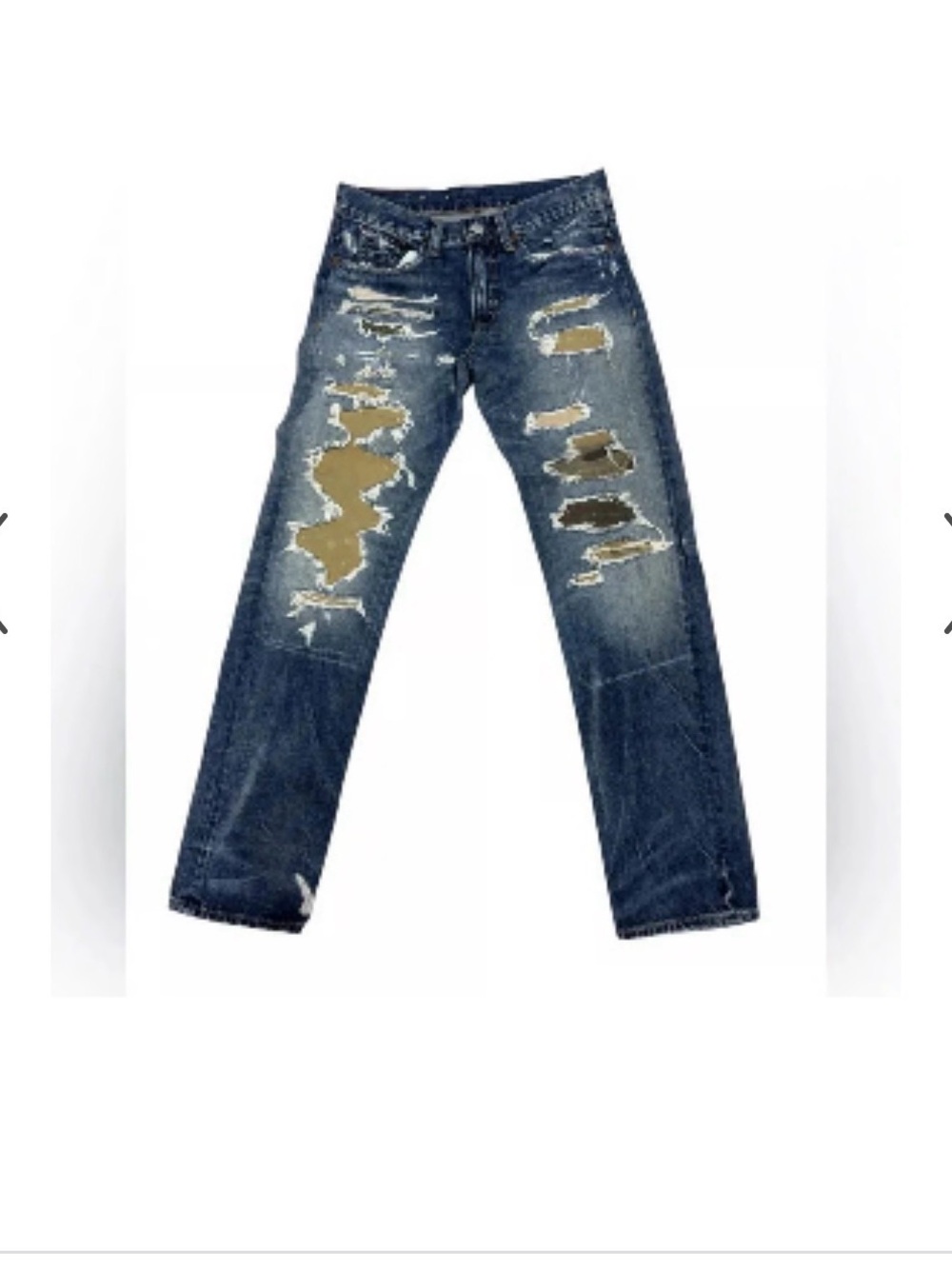Vintage Ralph Lauren Denim & Supply Military Ripped Jeans Camo Destroyed
